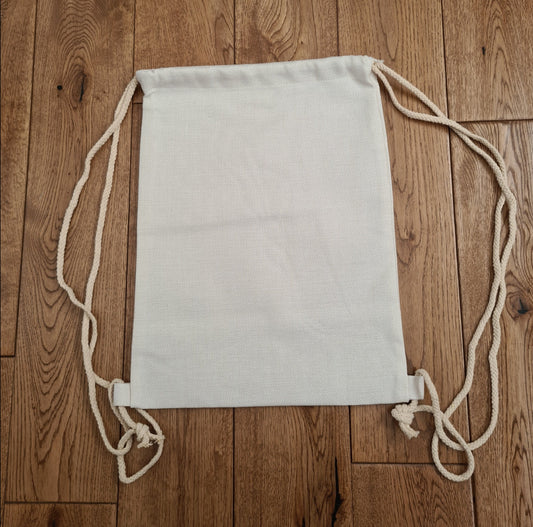 Linen Drawcord Bag suitable for sublimation - Mackie Direct