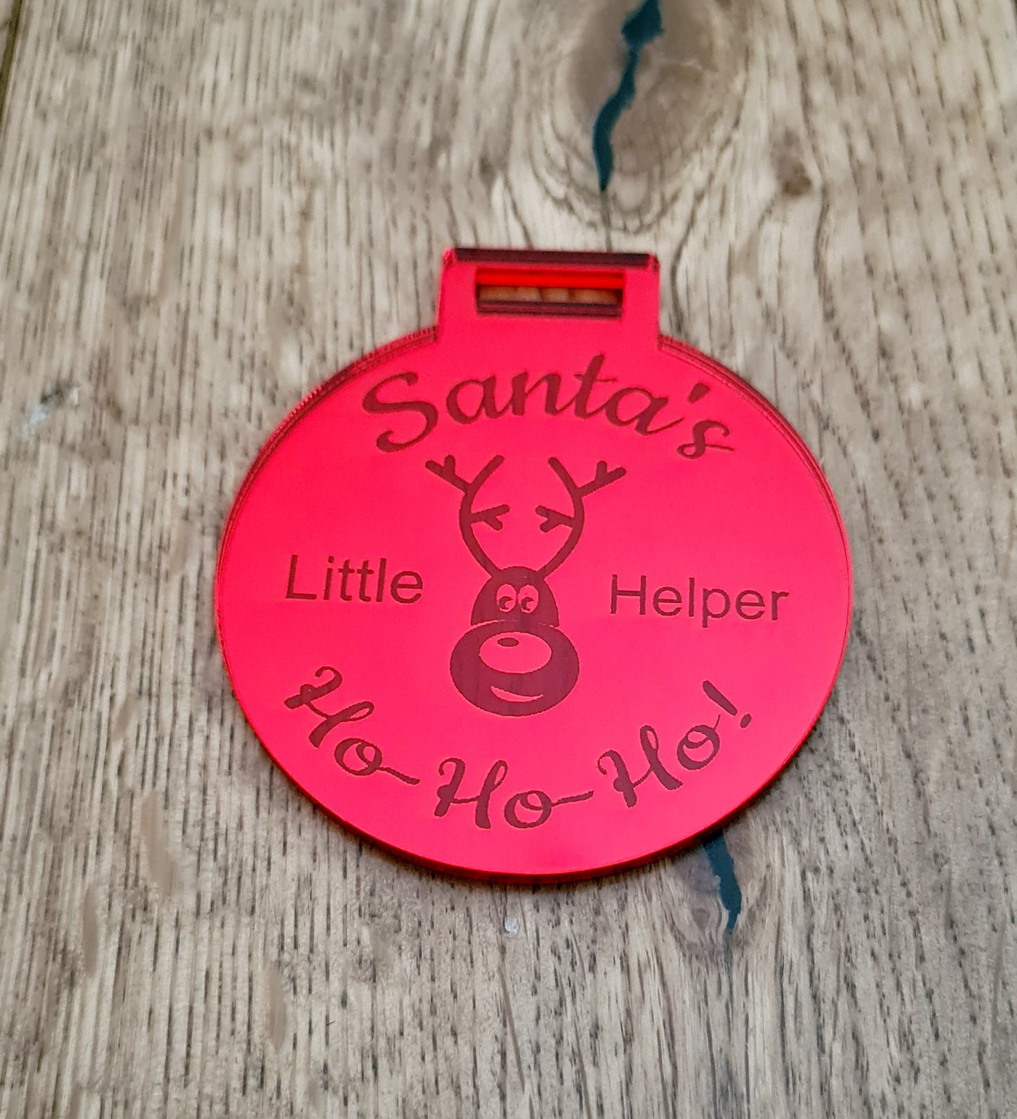 Acrylic Santa's Little Helper Medal