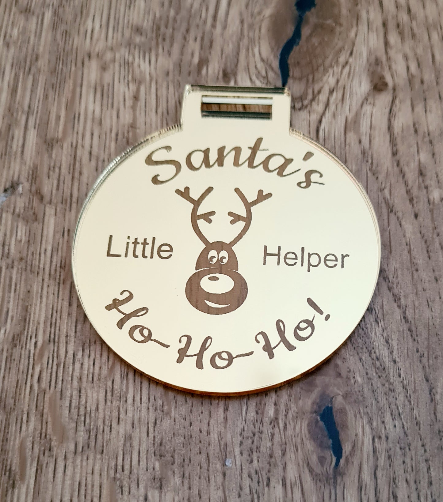 Acrylic Santa's Little Helper Medal