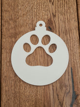 Load image into Gallery viewer, Acrylic Large Pawprint Cut Out Bauble Christmas Tree Decoration
