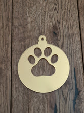 Load image into Gallery viewer, Acrylic Large Pawprint Cut Out Bauble Christmas Tree Decoration
