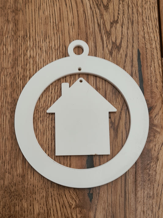 Acrylic House Round Tree Decoration - Mackie Direct