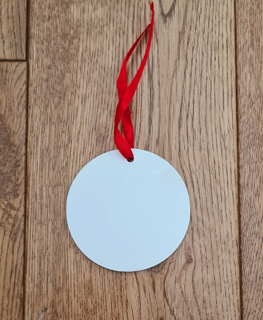 Sublimation HPP (polymer) Round Bauble Christmas Tree Decoration-Mackie Direct