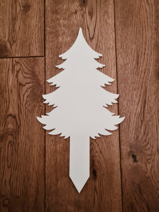 Acrylic One Piece Christmas Tree Grave Marker-Mackie Direct