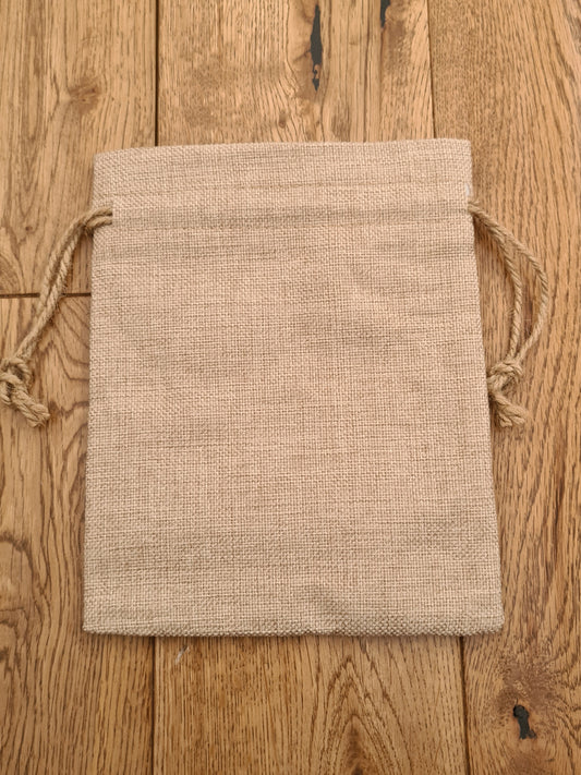 Faux Burlap Drawstring Bag - Mackie Direct