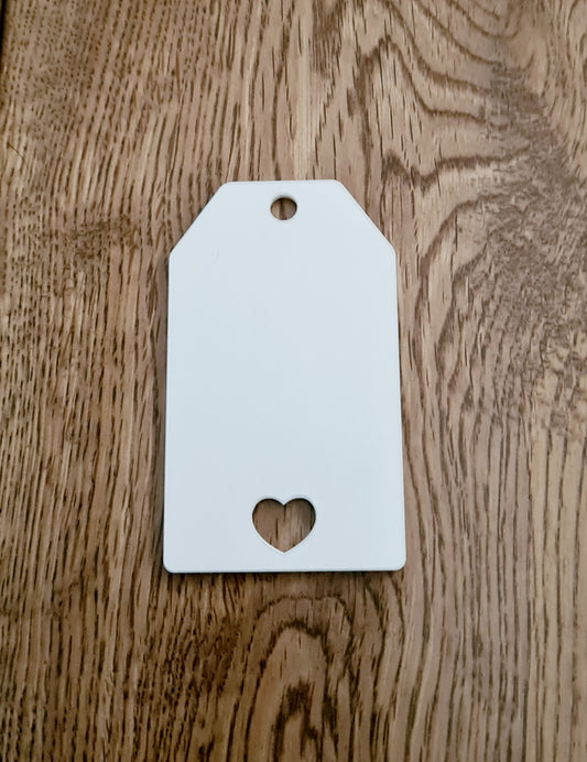 Acrylic Heart Cut Out Rectangle Tag