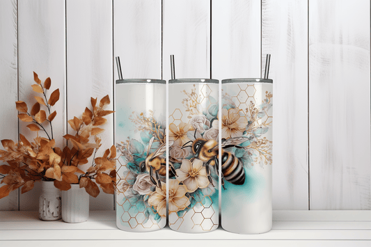 20oz Skinny Tumbler Sublimation Print - Bee - Mackie Direct