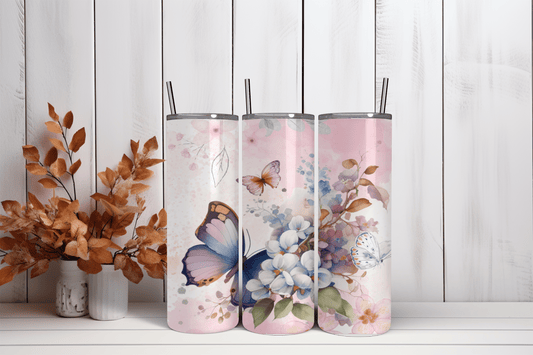 20oz Skinny Tumbler Sublimation Print - Butterfly - Mackie Direct