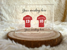 Load image into Gallery viewer, UV Printed Family Football Shirts Clear Acrylic Block
