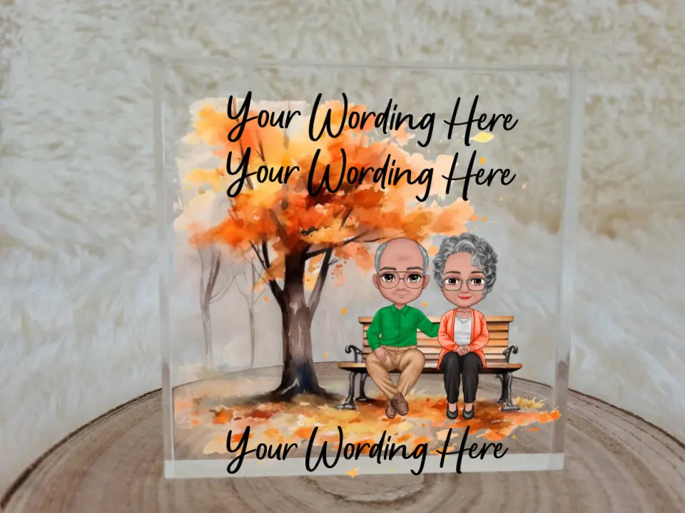 UV Printed Older Couple Acrylic Block