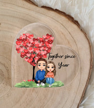 Load image into Gallery viewer, UV Printed Couple Freestanding Heart Acrylic
