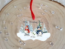Load image into Gallery viewer, UV Printed Snowman Family Bauble
