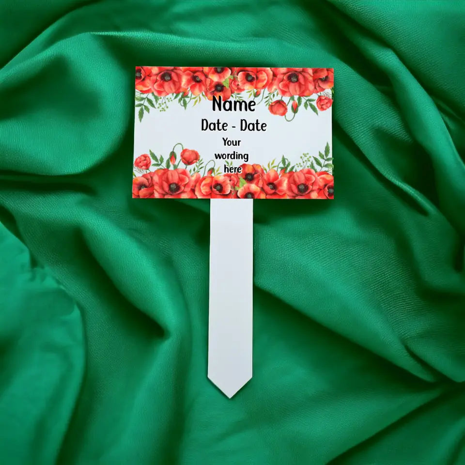 UV Printed Poppy Grave Marker / Stake