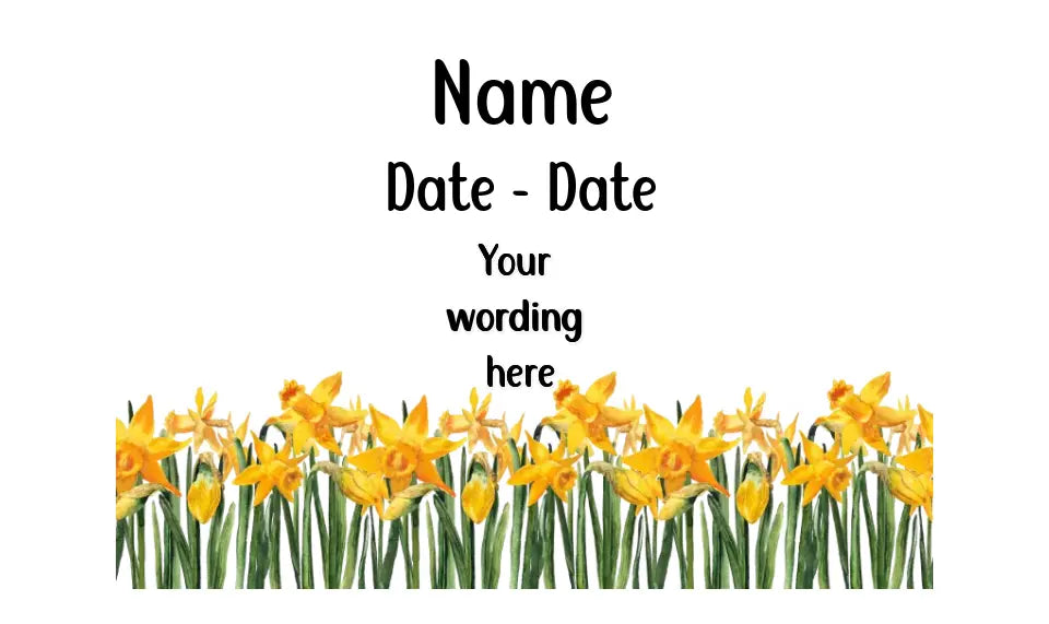 Grave Marker / Stake Sublimation Print - Daffodils 1