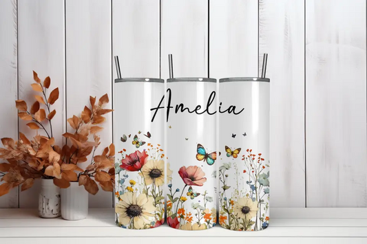 20oz Skinny Tumbler Sublimation Print - Wildflower - Mackie DIrect