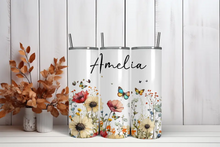 Load image into Gallery viewer, 20oz Skinny Tumbler Sublimation Print - Wildflower

