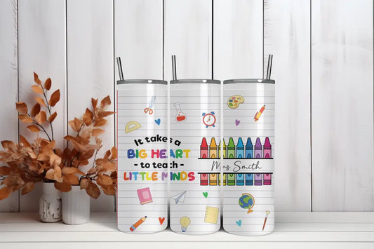 20oz Skinny Tumbler Sublimation Print - Teacher - Mackie Direct