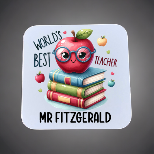 Teacher Apple Coaster Sublimation Print