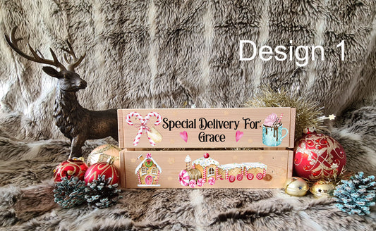 UV Printed Christmas Wooden Crate - Fully Personalised - Mackie Direct