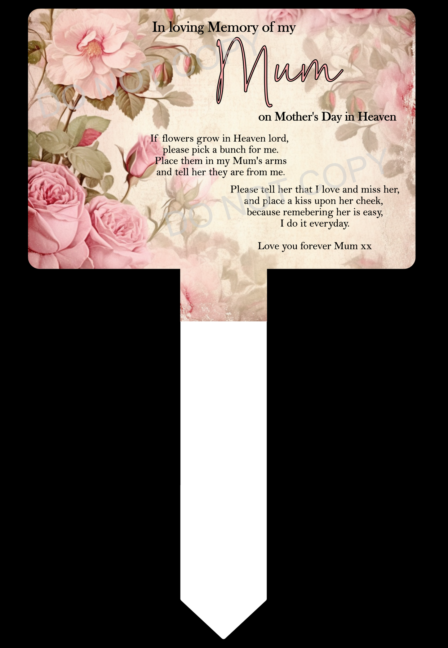 Mother's Day Rectangle Grave Marker sublimation print