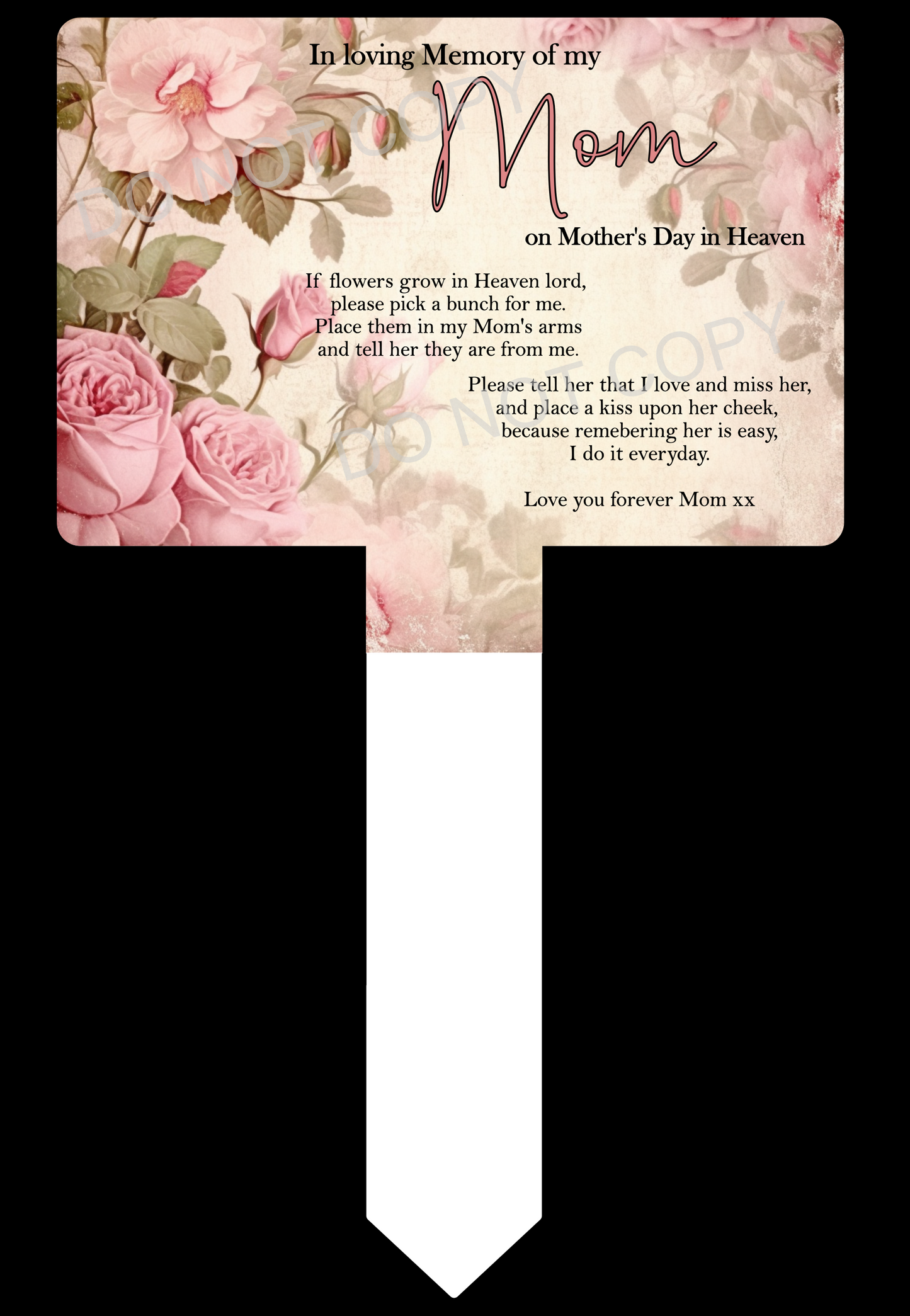 Mother's Day Rectangle Grave Marker sublimation print