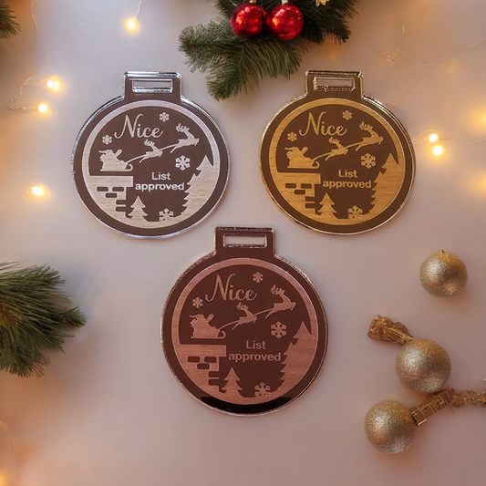 Acrylic Nice List Medal - Mackie Direct