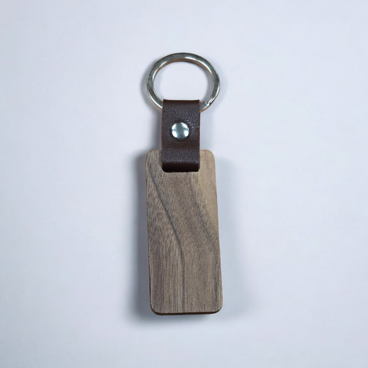 Wooden Rectangle Keyring - Mackie Direct