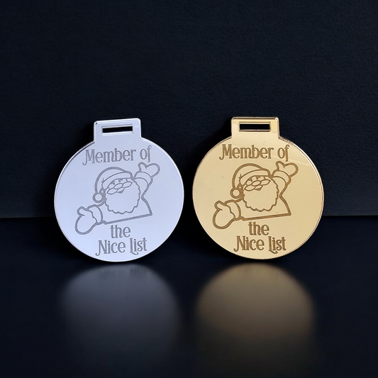 New Acrylic Santa Nice List Medal - Mackie Direct