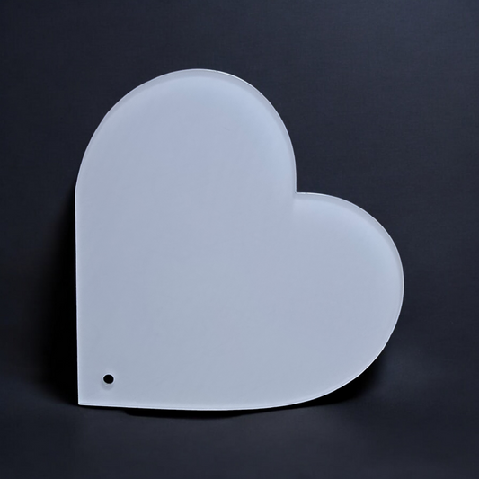 Premium Sublimation Coated Acrylic Heart Shaped with Pin Stand - Mackie Direct