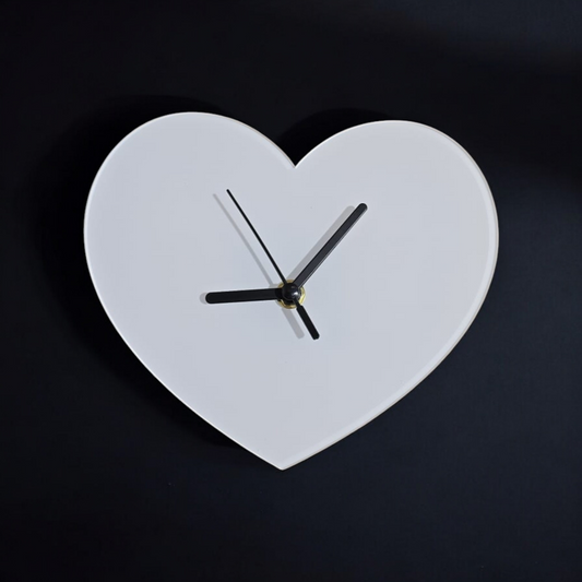 Premium Sublimation Coated Acrylic Wall Clock - Heart - Mackie Direct