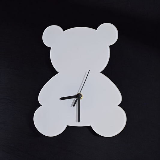 Premium Sublimation Coated Acrylic Wall Clock - Teddy - Mackie Direct