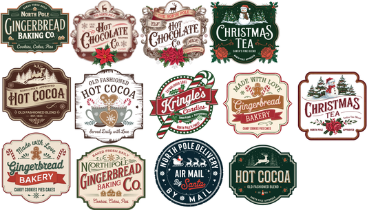 UVDTF Vintage Christmas Labels - Mackie Direct