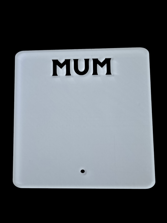 Acrylic Mothers Day Square with Pin Stand - Mackie Direct