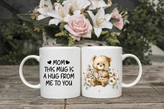 Mothers Day teddy mug wrap sublimation print - Mackie Direct