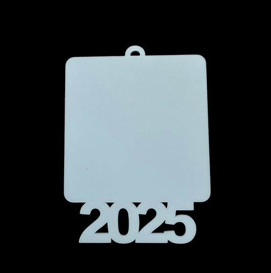 Premium Sublimation Coated Acrylic 2025 Square Hanging Decoration - Mackie Direct