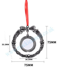 Load image into Gallery viewer, Sublimation Wreath Tree Ornaments
