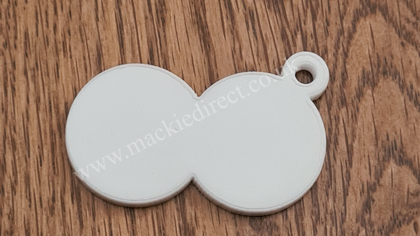 White Acrylic Boob Trolley Token Keyrings