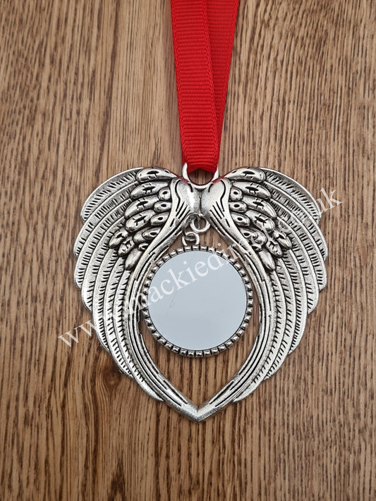 Sublimation Silver Hanging Angel Wings (Tree of life) - Mackie Direct