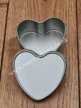 Load image into Gallery viewer, Silver Heart Shaped Tin with Sublimation Panel
