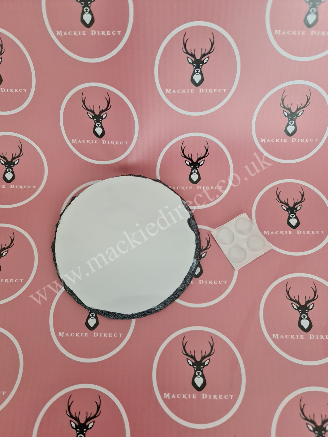 Slate Round Gloss Coaster - 9cm