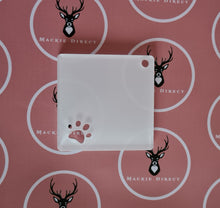 Load image into Gallery viewer, Clear Acrylic Sublimation Coated Pawprint Cut Out Keyring
