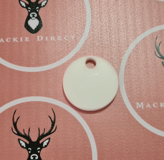 White Acrylic Trolley Token - Mackie Direct