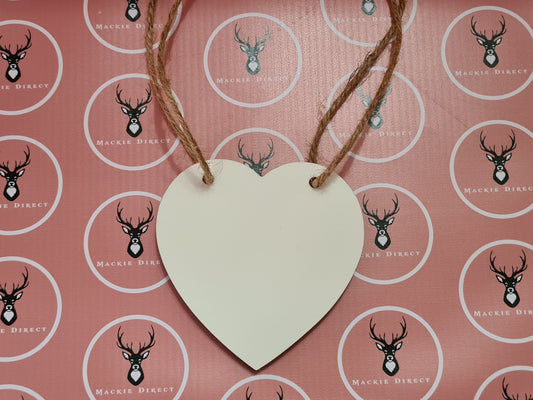 Sublimation MDF Hanging Heart-Mackie Direct