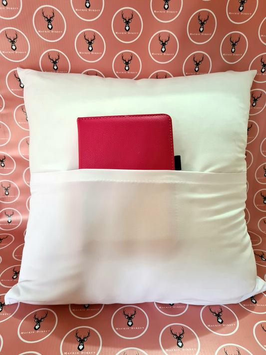 White Polyester 'Peachskin' Pocket Cushion Cover - Mackie Direct