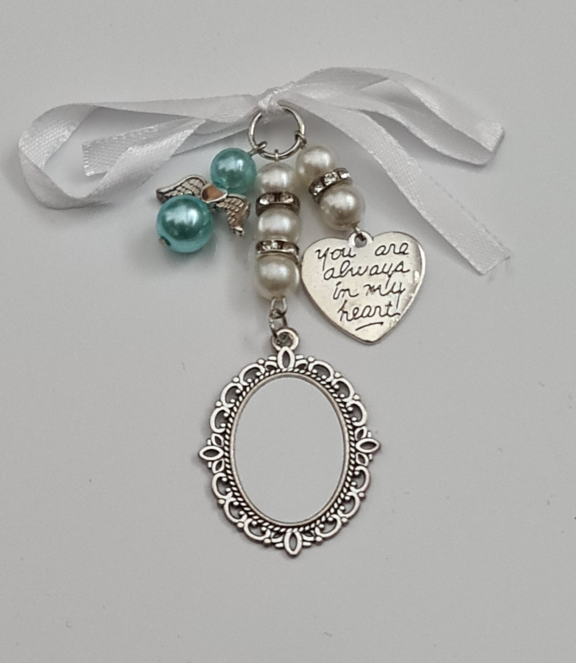 Sublimation Oval Wedding Memorial Charm with Ribbon - Mackie Direct