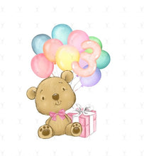 Load image into Gallery viewer, Birthday Bear Numbers Design
