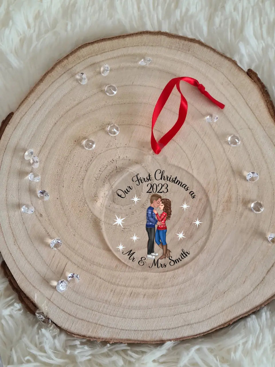 UV Printed Couple First Christmas Bauble