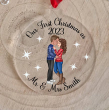 Load image into Gallery viewer, UV Printed Couple First Christmas Bauble
