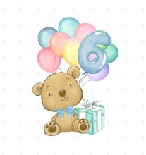 Load image into Gallery viewer, Birthday Bear Numbers Design
