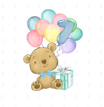 Load image into Gallery viewer, Birthday Bear Numbers Design
